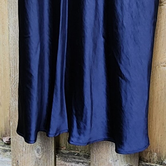 *NWT* Women's LC Lauren Conrad Navy satin midi slip skirt - Picture 6 of 8